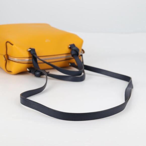 CELINE Soft Cube Shoulder Bag Leather Yellow Silver - Picture 9 of 13